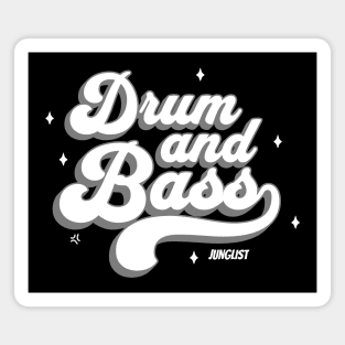 DRUM AND BASS  - Junglist Retro Font (White/grey) Magnet